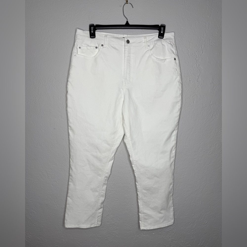 FRYE Ankle Jeans Women's Sz 14 White Stretch Denim High Waist Summer Capsule